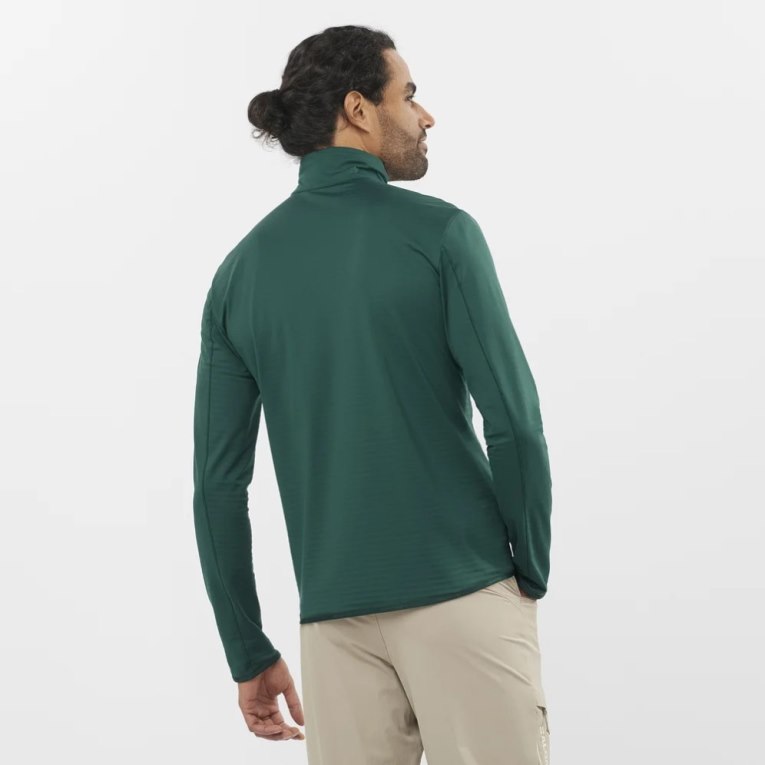 Pánské Mikiny Salomon Essential Lightwarm Half Zip Zelene | CZ 94OILYR